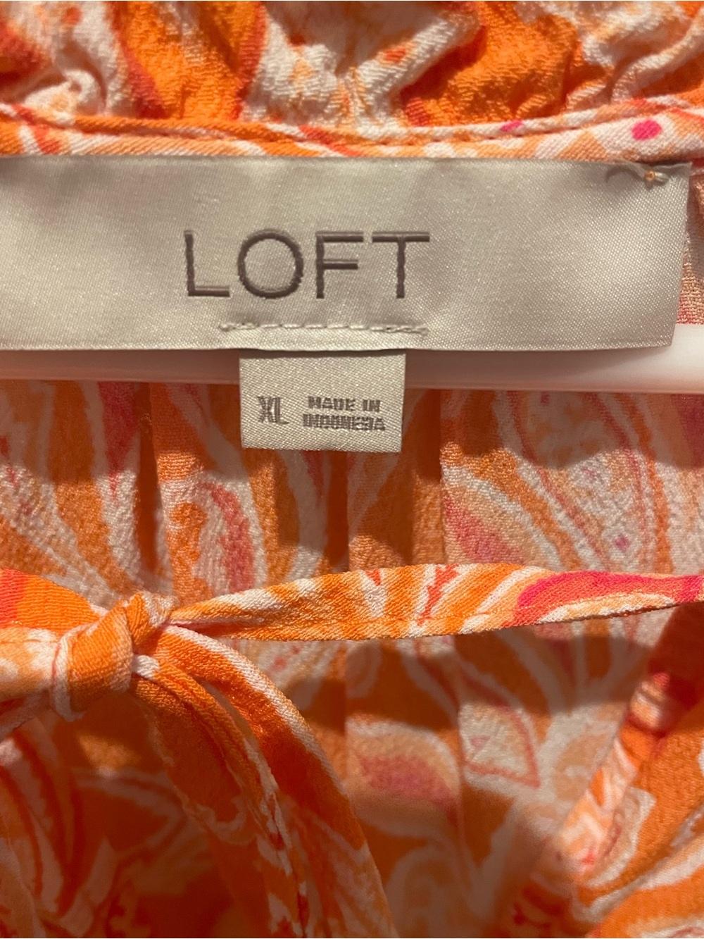 LOFT Orange Paisley Sleeveless Blouse - Picture 2 of 2